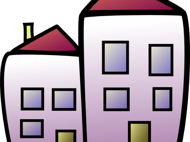 Apartment Complex Clipart Jailhouse - Cartoon Apartment Building (640x480)