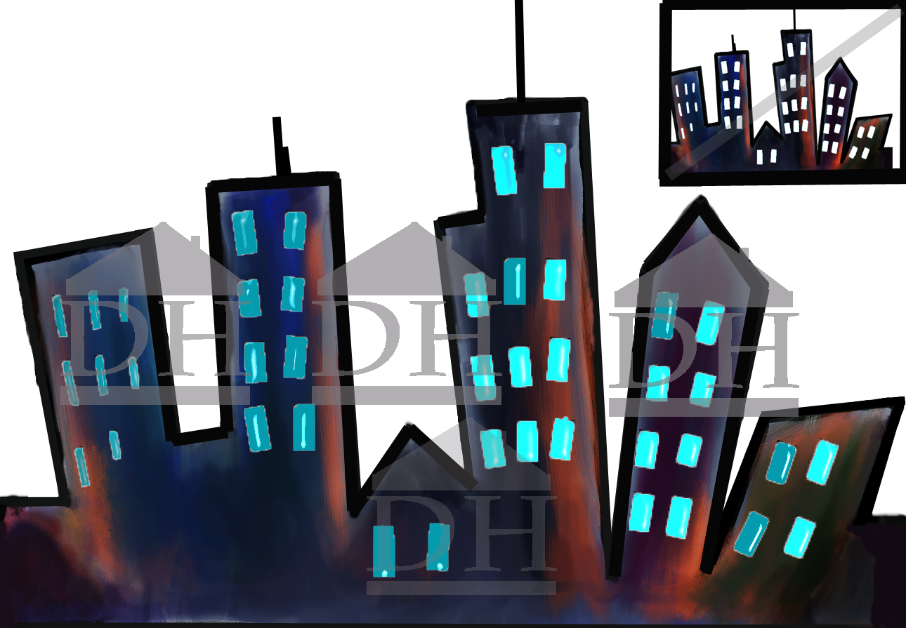 Daytime City Skyline - Graphic Design (1290x895)