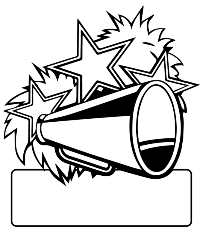 Cheerleader Mega Phone Yard Signs - Pom Pom Coloring Pages (678x778)