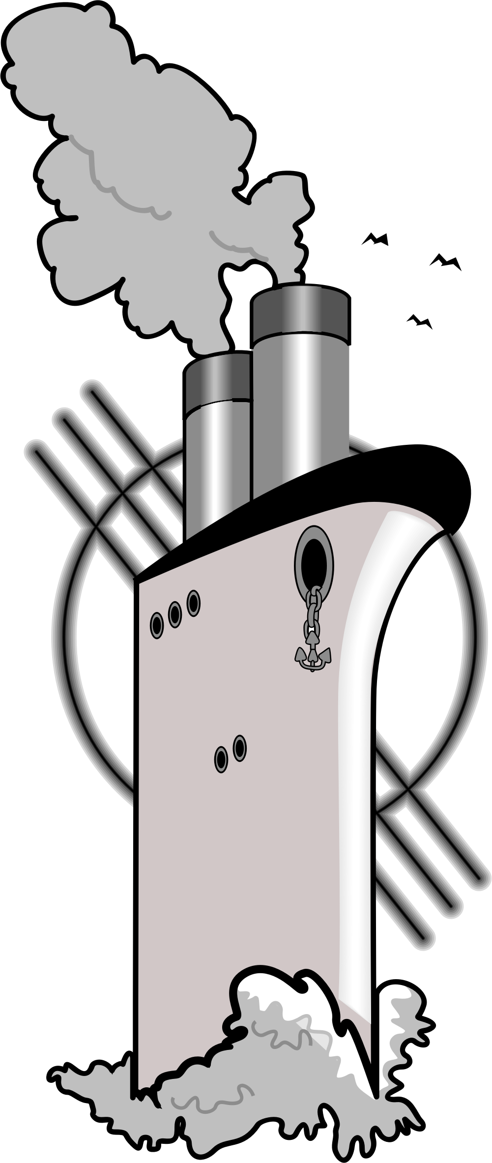 Line Art Clip Art - Titanic Clipart Small (1001x2366)