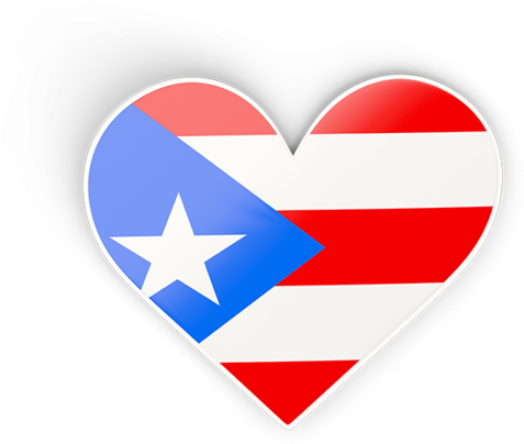 Puerto Rico Flag Clipart Heart - Heart (640x480)