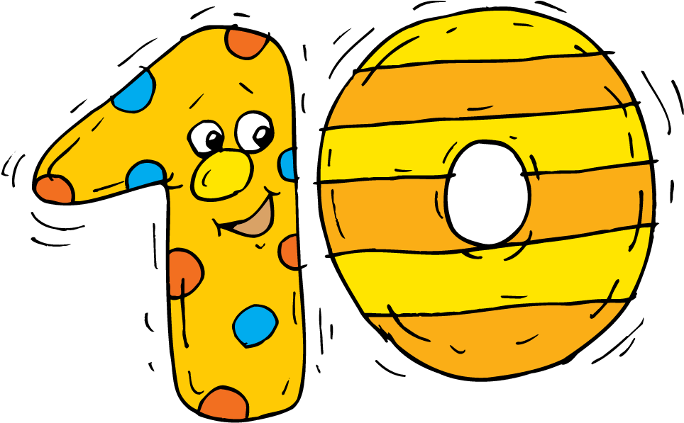 Number - Cartoon Ten Png (1000x1000)