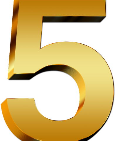 Five Clipart Gold Number - Numero 5 Em Png (640x480)