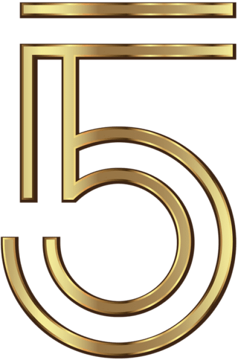 Download Number Five Golden Clipart Png Photo - Png Alles Goldenpng (480x724)