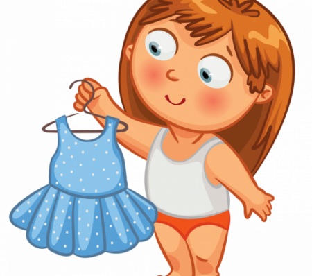 Clipart Getting Dressed For School - Clipart Getting Dressed (450x398)