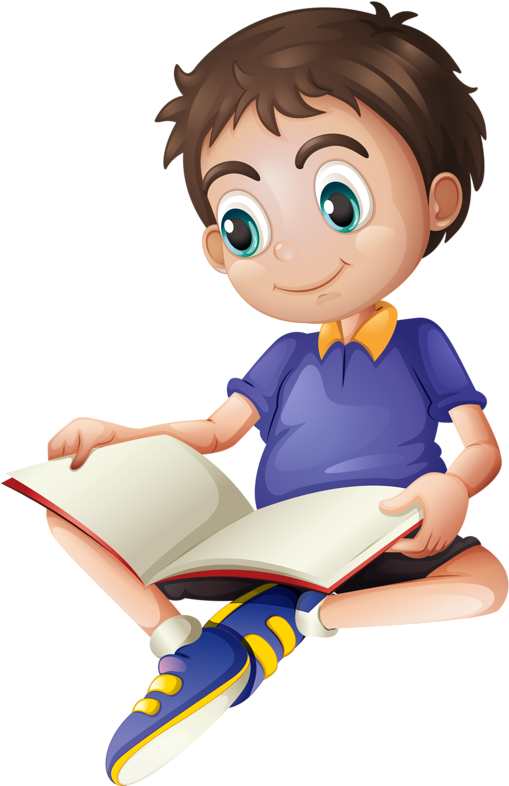 Get Dressed For School Clipart - Reading Kid Animated (510x800)