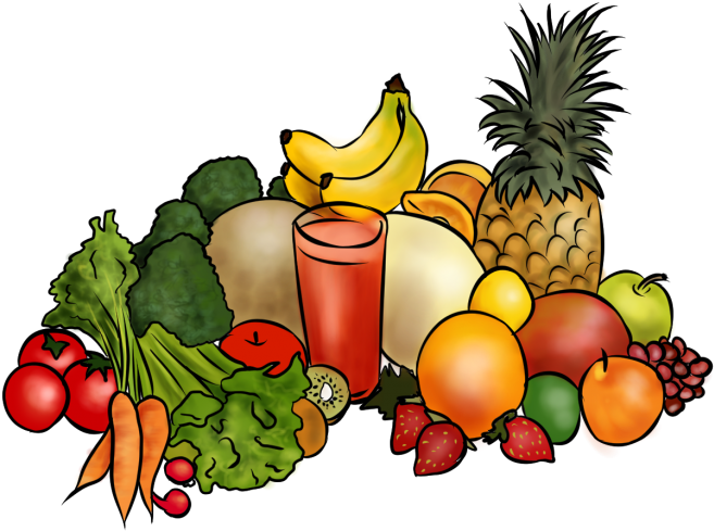 Gesundes Essen - Frutas Y Vegetales Png (670x498)