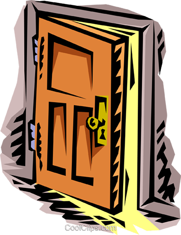 Porte Entrouverte Vecteurs De Stock Et Clip-art Vectoriel - Cartoon Door Cracked Open (370x480)