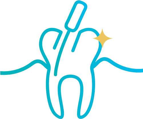 Image Of Tooth Icon With Dental Tool Inserted - Image Of Tooth Icon With Dental Tool Inserted (500x471)