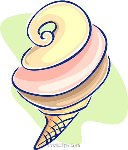 Ice Cream Cone Royalty Free Vector Clip Art Illustration - Ice Cream (410x480)