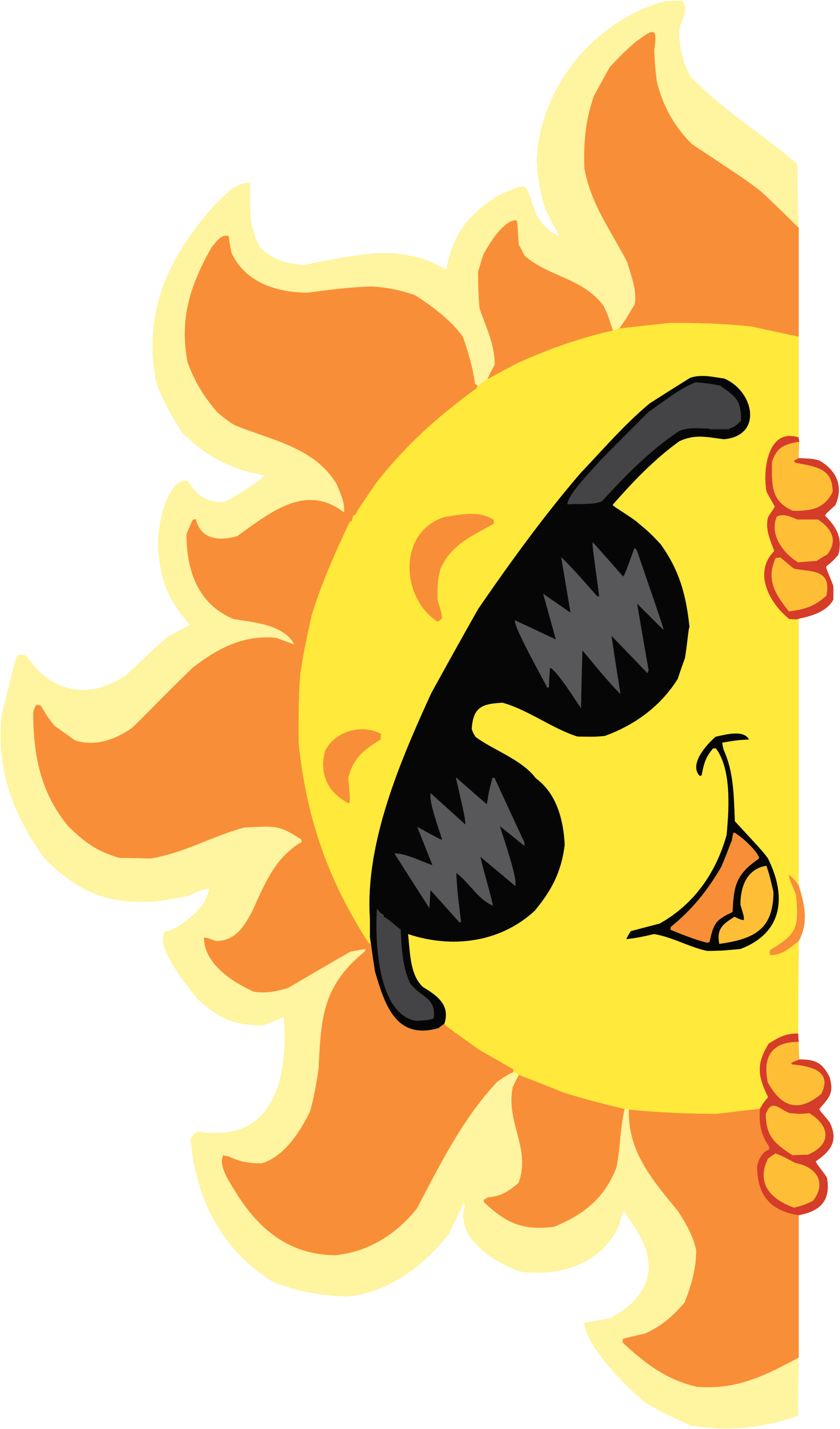 Cartoon Summer Sun Clip Art - Sun With Sunglasses (2456x4058)