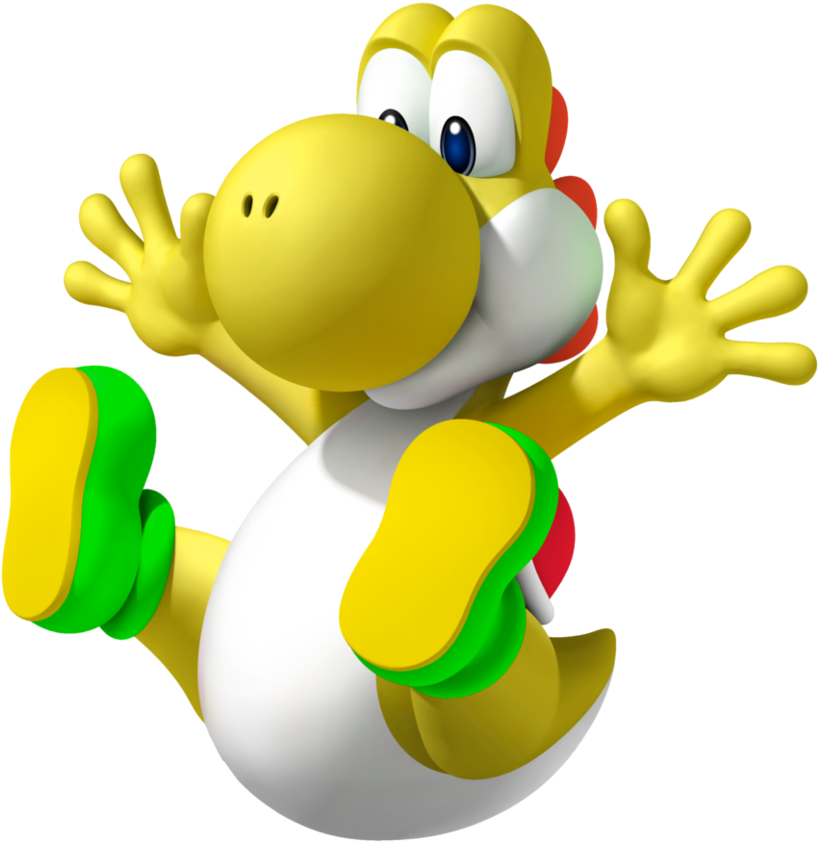 Yoshi Clipart Super Mario Bros - Mario Kart 8 Yellow Yoshi (866x922)