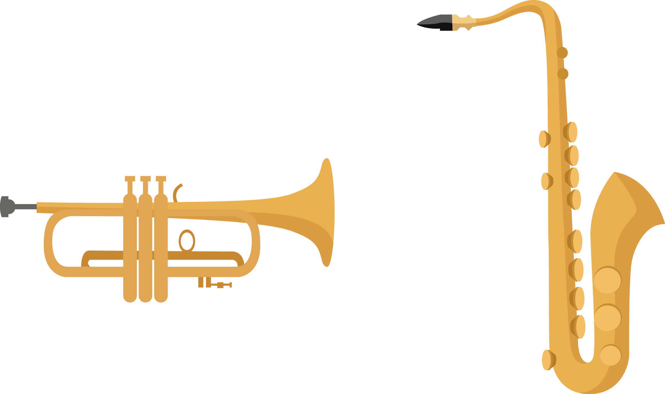 Trumpet Saxophone - Saxophone Vector (2318x1376)