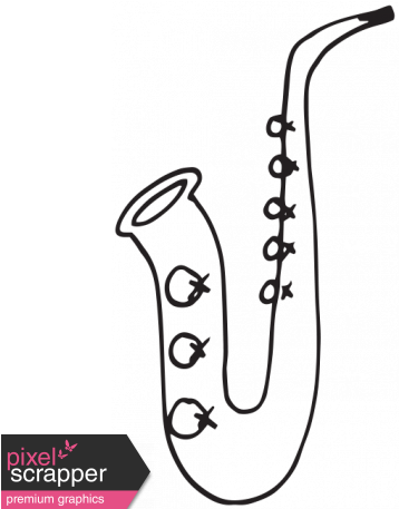Art Class Music Doodle Saxophone Template Graphic By - Pineapple Word (456x456)