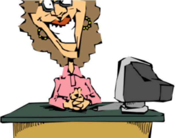 Jpg Freeuse Stock Crazy Clipart Office Worker - Computer Clip Art (609x481)