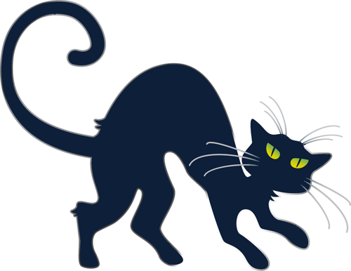 Котики - Halloween Cat Transparent Background (500x386)