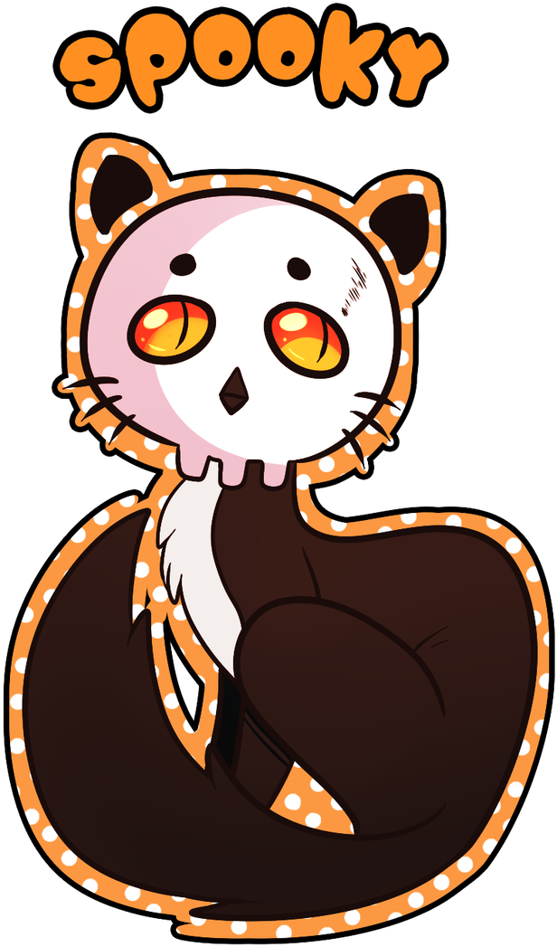 Spooky Kitty Sticker By Camillaclementine - Cartoon (724x1104)
