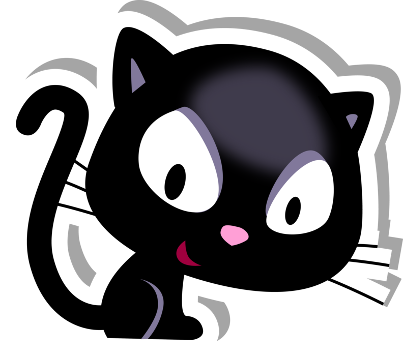 Black Cat Sticker - Portable Network Graphics (792x700)