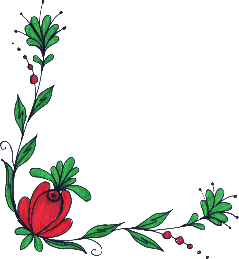 Flower Corner Border Vector Free Library - Flower Corner Border Design (943x1024)