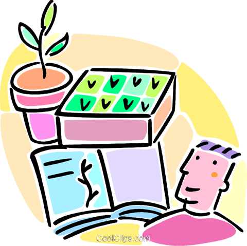 Studying The Growth Of Plants Royalty Free Vector Clip - Studying The Growth Of Plants Royalty Free Vector Clip (480x479)