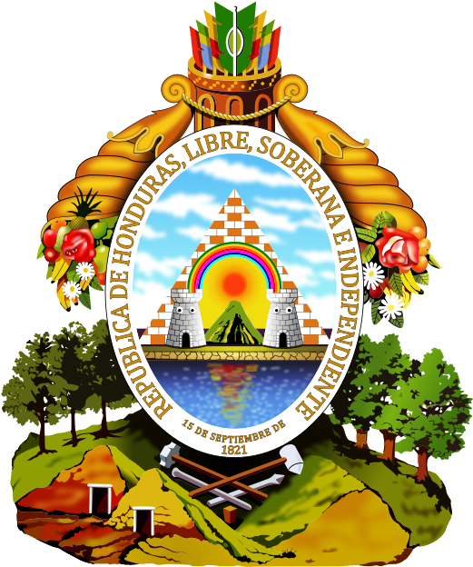 Gold Occurrences In Honduras - Honduras Emblem (542x641)