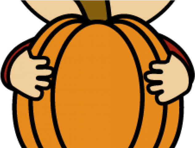Autumn Clipart Child - Cartoon Girl With Pumpkin (640x480)