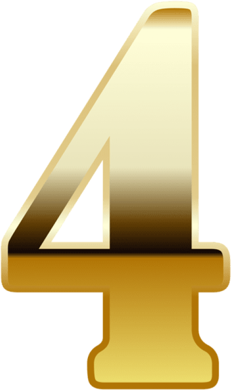 Free Png Download Gold Number Four Clipart Png Photo - Gold Number 4 Png (480x805)