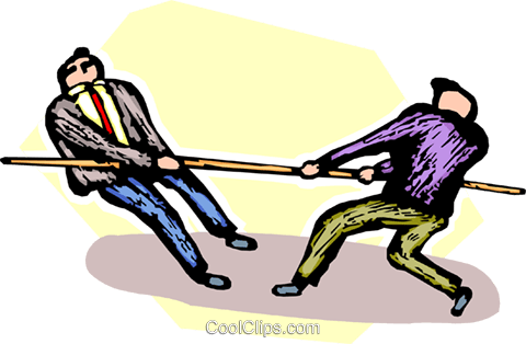 Businessmen Doing A Tug O War Royalty Free Vector Clip - Illustration (480x314)