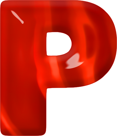 Presentation Alphabets Red Glass - Letter P In Red (398x465)