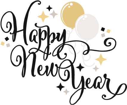 Png Library Download Merry Christmas Words Source - Transparent Happy New Year Png (432x425)