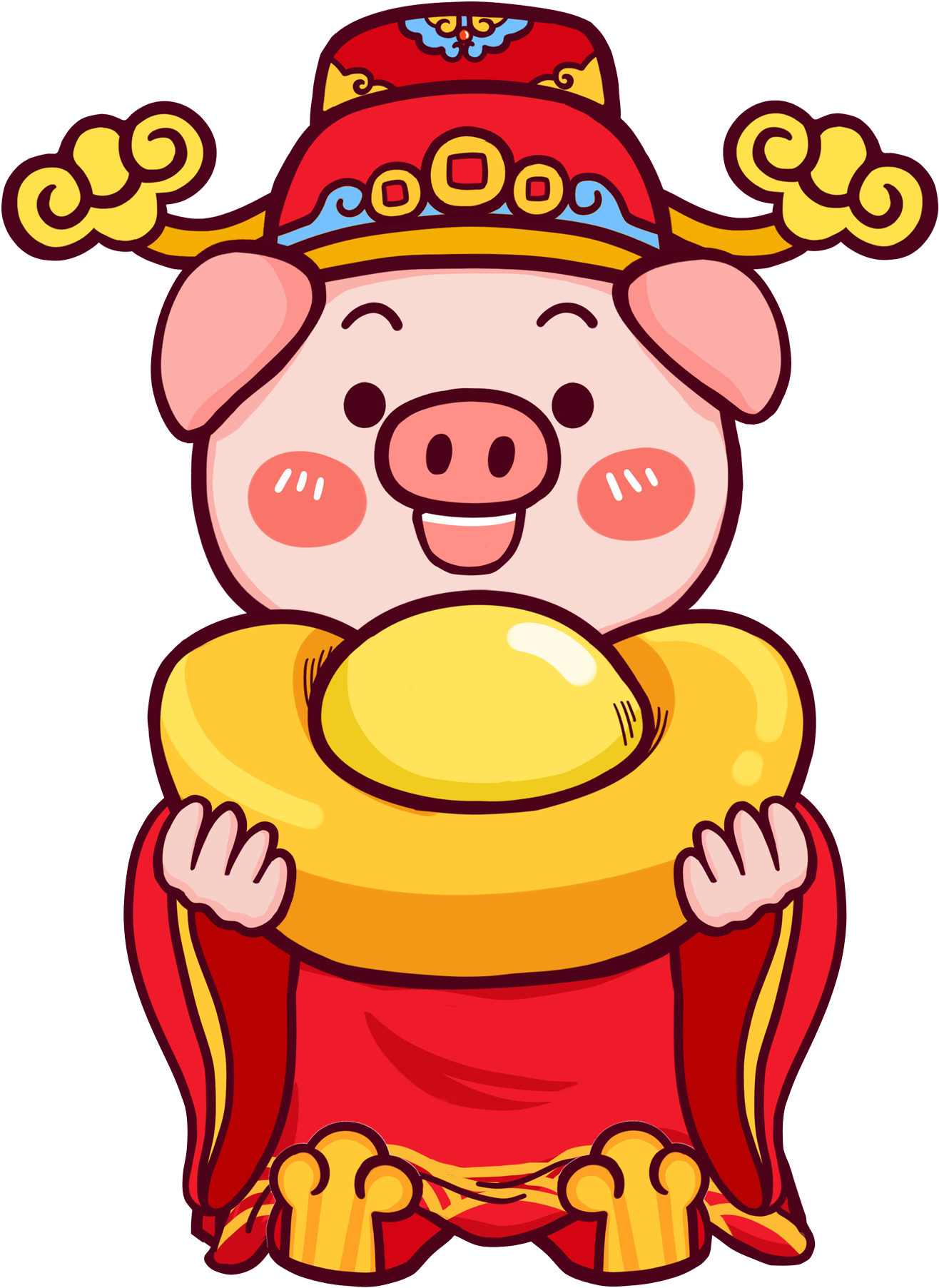 Festive Red Chinese Style God Wealth Png And Psd - 豬 年 恭喜 發財 2019 (2000x2000)