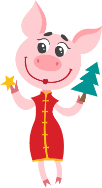 Piggy Chinese New Year Sticker Messages Sticker-5 - Cartoon (409x409)
