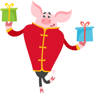 Piggy Chinese New Year Sticker Messages Sticker-4 - Illustration (409x409)