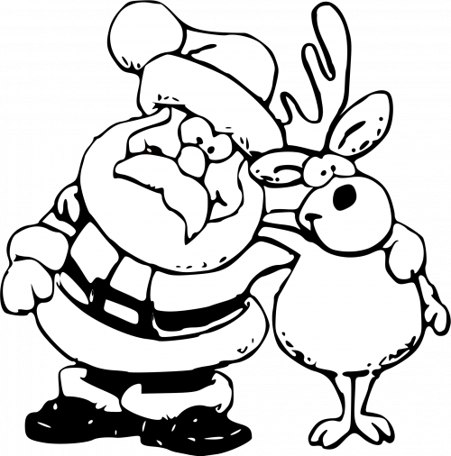 Christmas Clipart Black And White Png (500x506)