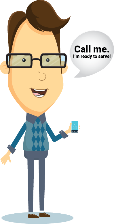 Contact Us - Flat Design Teen Character (396x777)