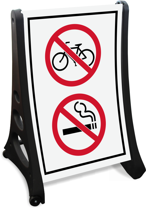 No Bicycle And Smoking Symbol Sidewalk Sign - Frame Sidewalk Sign (800x800)