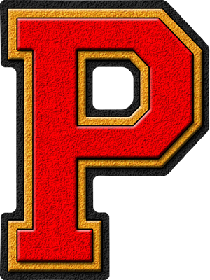 Presentation Alphabet Set - Red Varsity Letter P (300x400)