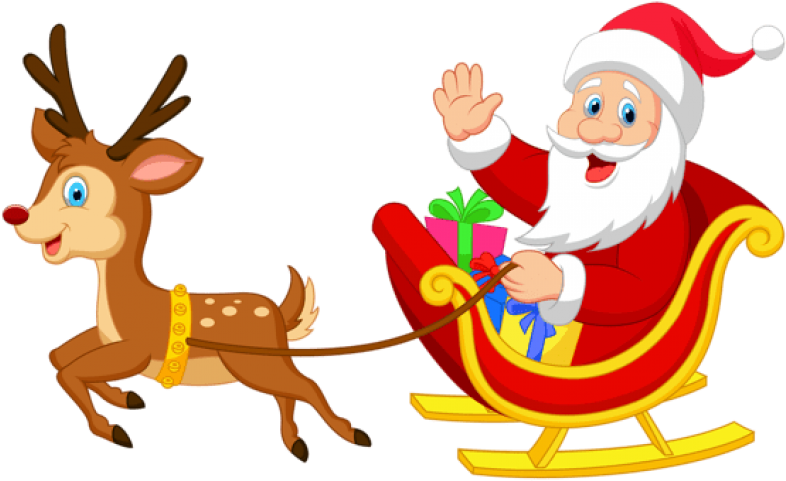 Free Png Transparent Santa With Rudolph Png - Father Christmas And Rudolph (850x522)
