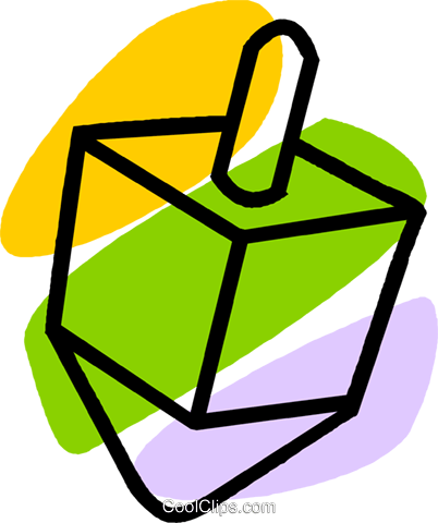 Dreidel Royalty Free Vector Clip Art Illustration - Dreidel Jewish Top Transparent (402x480)