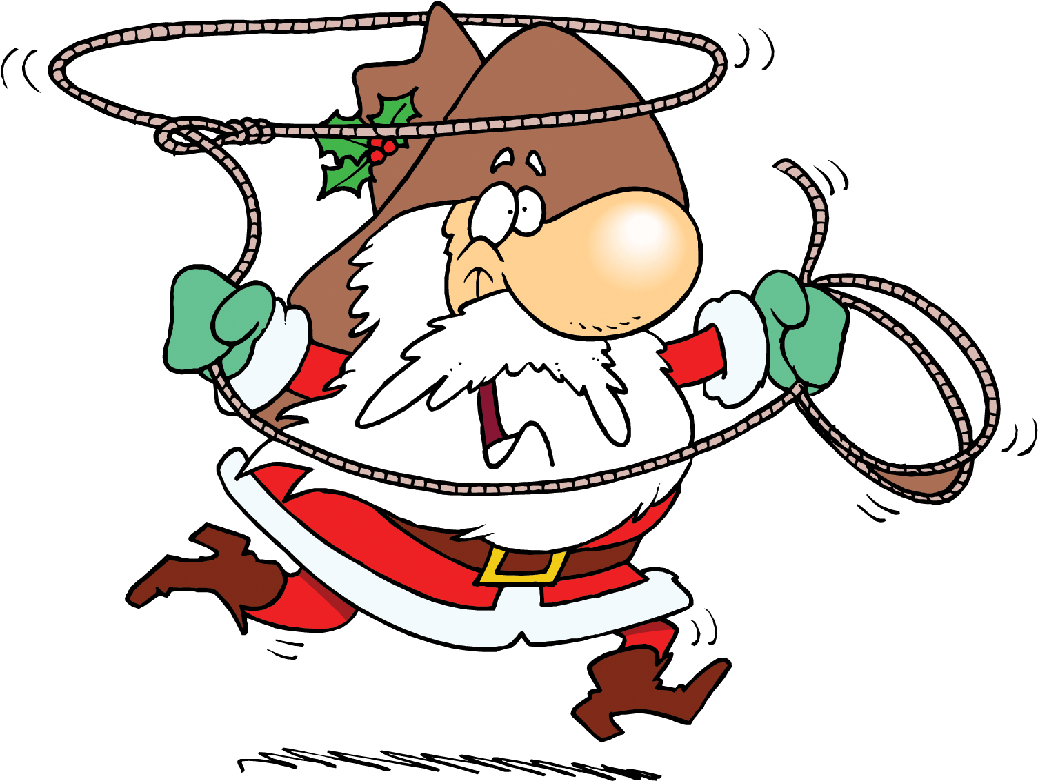 Hat Christmas Lasso Transprent - Santa Claus Cowboy Png (1538x1154)