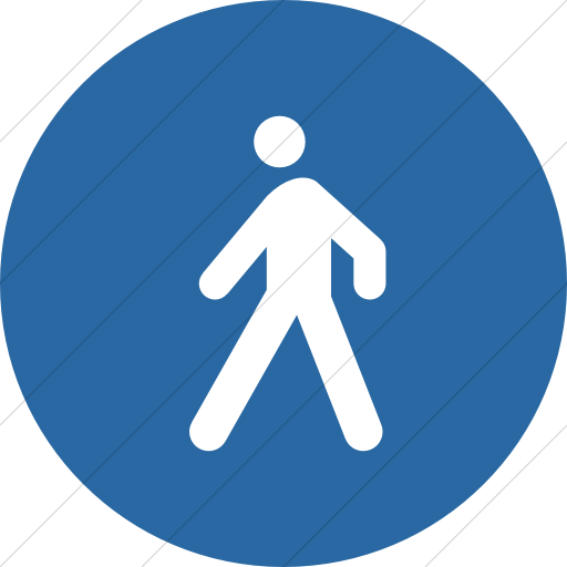 Iconathon Walking Path Icon Simple Blue - Lightbulb In A Circle (512x512)