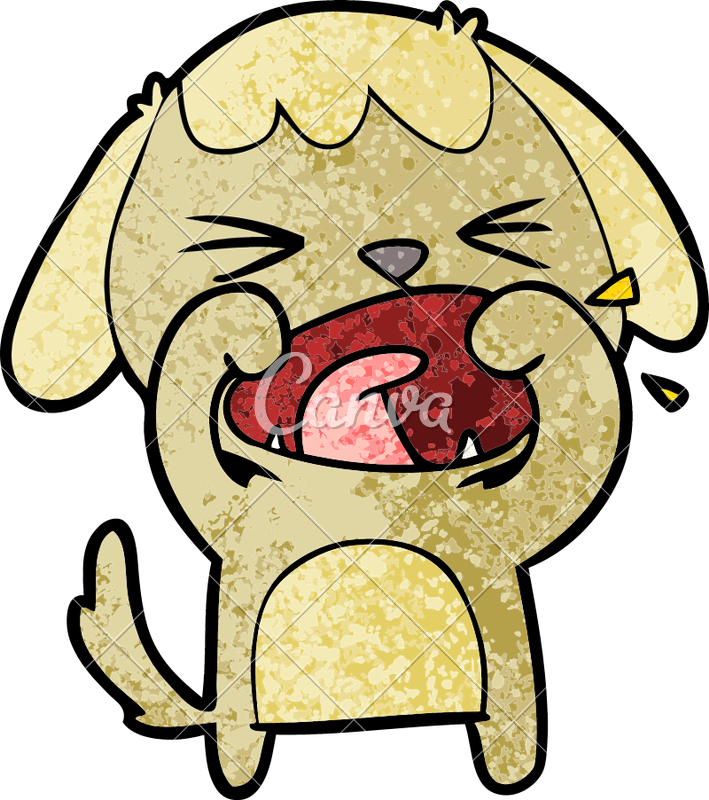 Cute Cartoon Dog Barking Vector Icon Illustration - Vector Graphics (709x800)