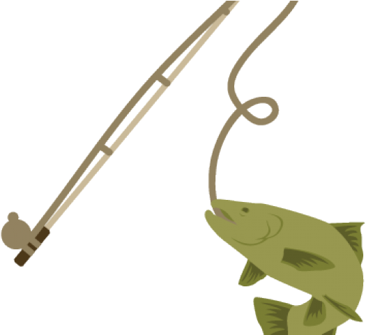 Fishing Pole Clipart Large - Fishing Pole With Fish Png (640x480)