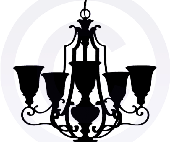 Chandelier Clipart Silhouette Pink - Chandelier (640x480)