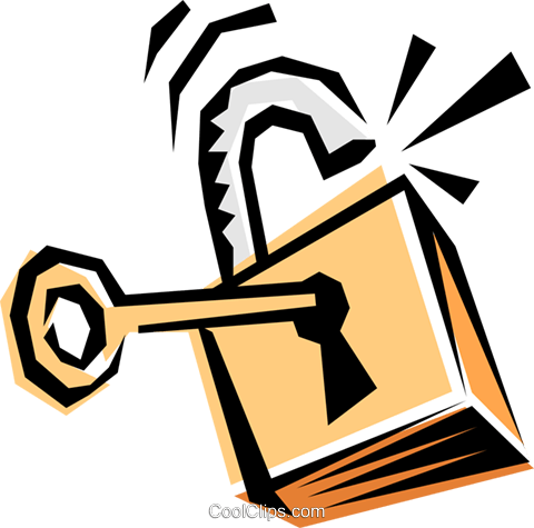 Lock & Key Royalty Free Vector Clip Art Illustration - Lock And Key Clipart (480x475)