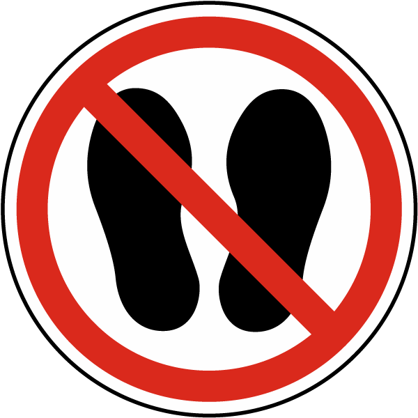 Do Not Walk Or Stand Here Label - Do Not Step Icon (600x600)