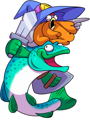 What The Hen Fish - Cartoon (314x418)