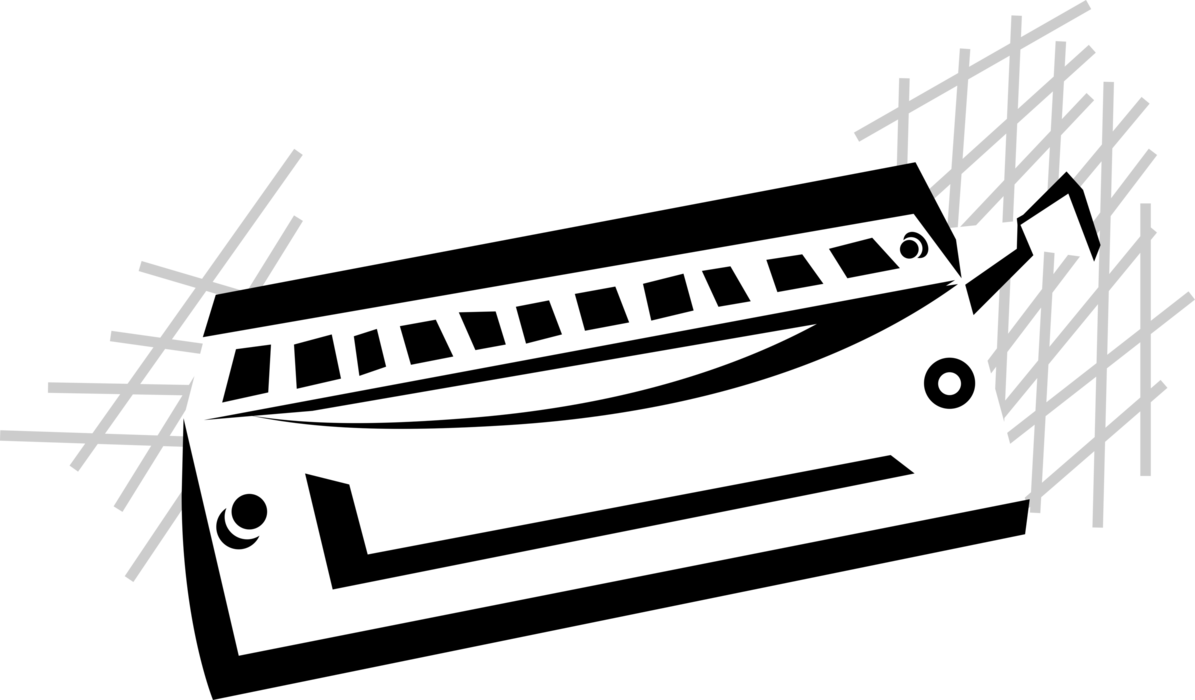 Vector Illustration Of Harmonica Mouth Organ Free Reed - Vector Illustration Of Harmonica Mouth Organ Free Reed (1195x700)