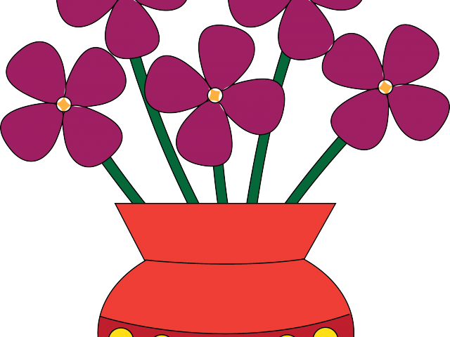 Bouquet Clipart Clip Art - Flowers In A Vase Cartoon (640x480)