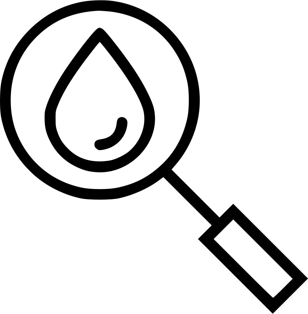 Search Magnifying Glass Blood Drop Examination Comments - Keyword Research Icon Png Transparent (980x1000)